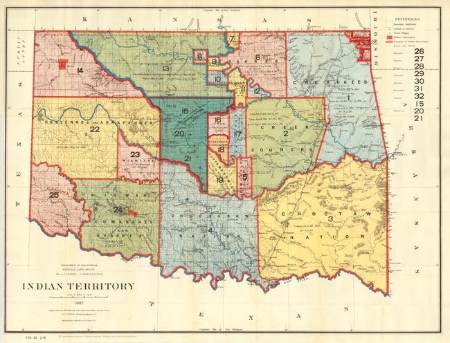 Antique map chart: - Indian Territory