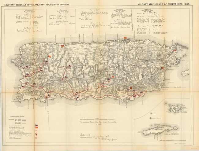 Antique map chart: - [Lot of 2] Military Map, Island of Puerto Rico ...