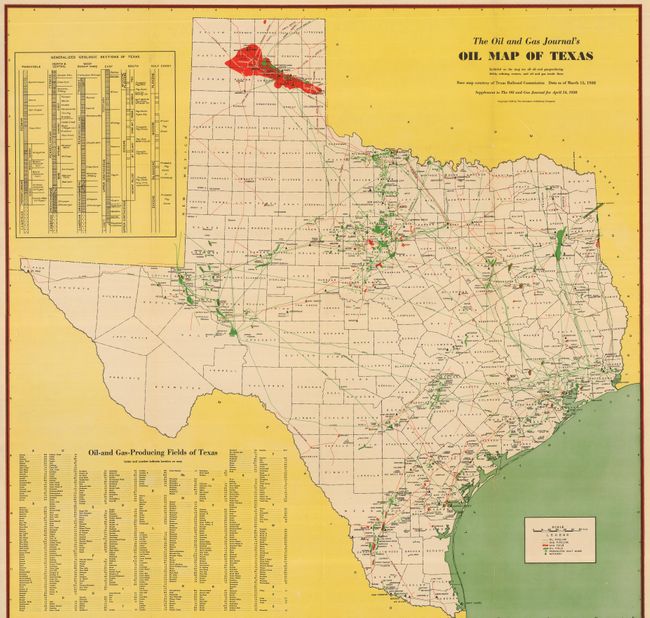 Antique map chart: - The Oil and Gas Journal s Oil Map of Texas