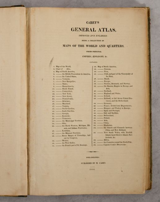 Old World Auctions Auction 188 Lot 795 Careys General Atlas Improved And Enlarged Being